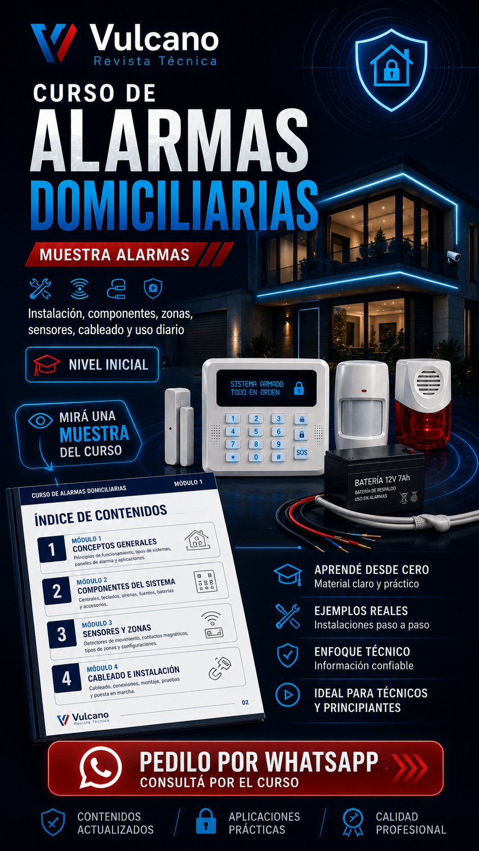 Muestra del curso de alarmas